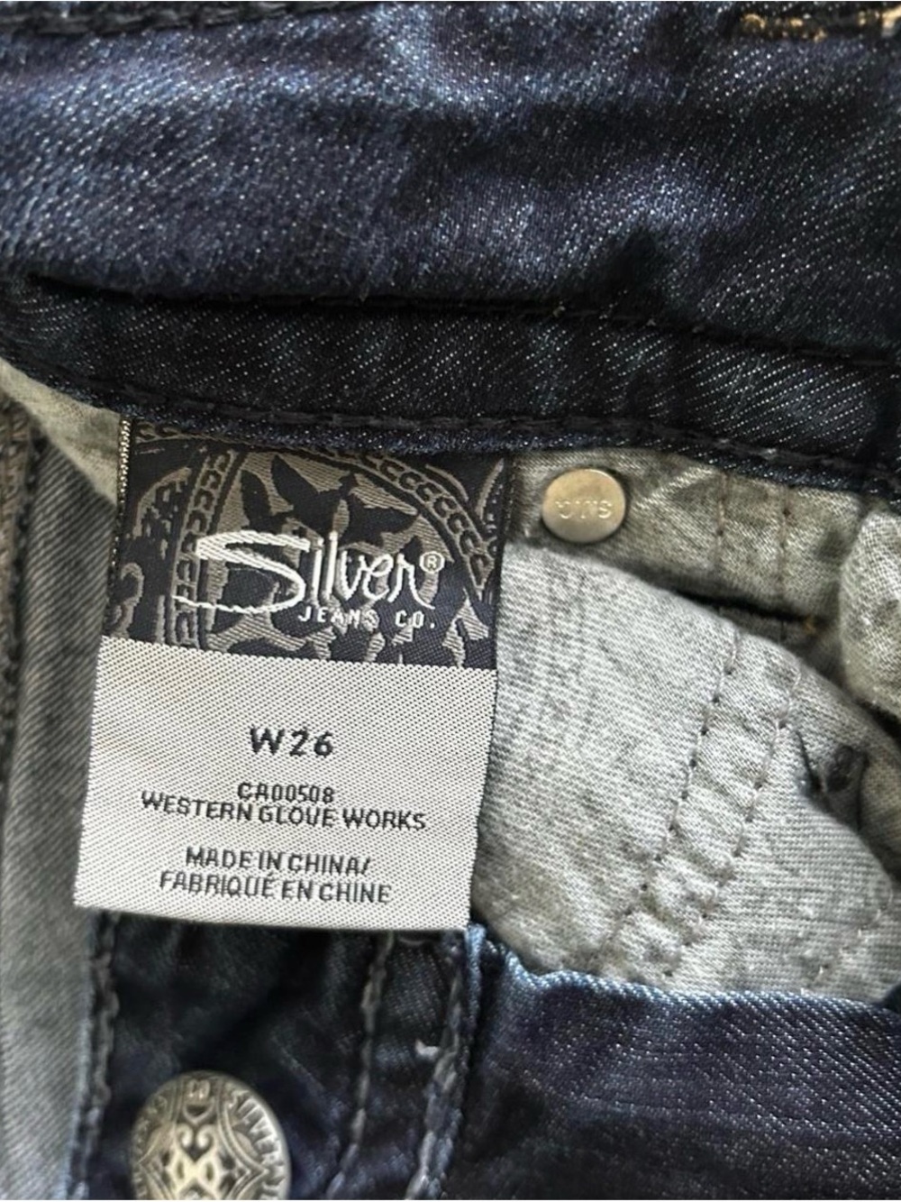 Silver Jeans Women's Dark Indigo Straight Leg Jeans with White Stitching - Picture 5 of 7